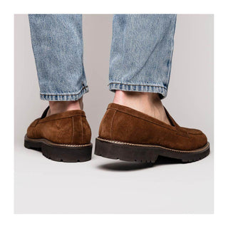 Zelli Italia Roma Men's Shoes Tobacco Suede Leather Penny Loafer (ZEL1032)