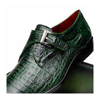 Marco Di Milano Rovigo Men's Shoes Green Exotic Crocodile Single Monk Strap (MDM1126)