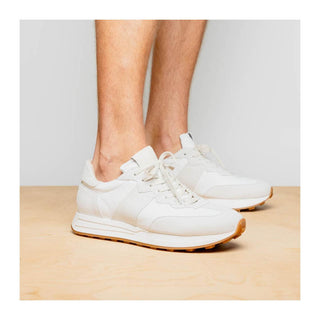 Zelli Italia Roxi Men's Shoes White Suede & Calf-Skin Leather Sneaker (ZEL1078)