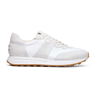 Zelli Italia Roxi Men's Shoes White Suede & Calf-Skin Leather Sneaker (ZEL1078)
