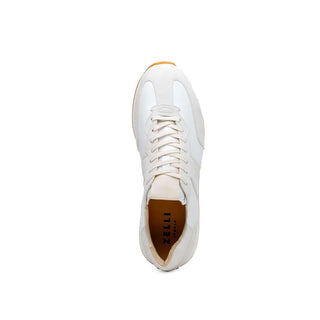 Zelli Italia Roxi Men's Shoes White Suede & Calf-Skin Leather Sneaker (ZEL1078)