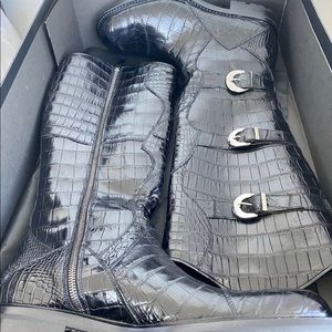 Caporicci 572 Alligator Boot Black detail