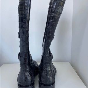 Caporicci 572 Alligator Boot Black side