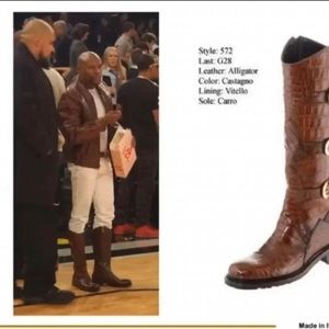 Caporicci 572 Alligator Boot Chestnut detail