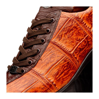 Marco Di Milano Saulo Men's Shoes Brandy & Brown Exotic Ostrich / Alligator Casual Sneakers (MDM1045)