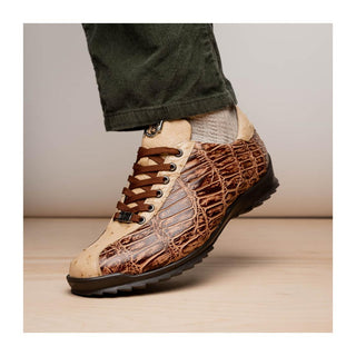 Marco Di Milano Saulo Men's Shoes Orix Exotic Ostrich / Alligator Casual Sneakers (MDM1045)