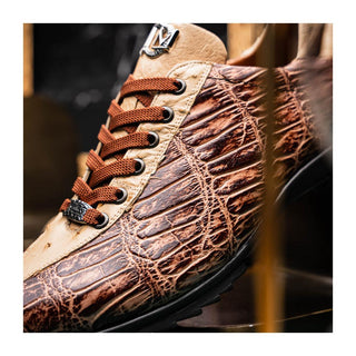 Marco Di Milano Saulo Men's Shoes Orix Exotic Ostrich / Alligator Casual Sneakers (MDM1045)