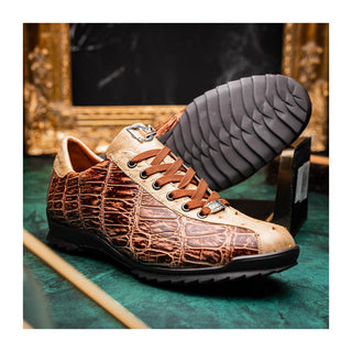 Marco Di Milano Saulo Men's Shoes Orix Exotic Ostrich / Alligator Casual Sneakers (MDM1045)