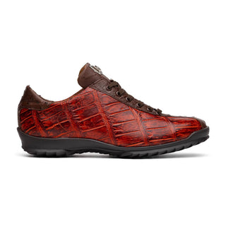 Marco Di Milano Saulo Men's Shoes Cognac Exotic Ostrich / Alligator Casual Sneakers (MDM1045)