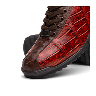 Marco Di Milano Saulo Men's Shoes Cognac Exotic Ostrich / Alligator Casual Sneakers (MDM1045)