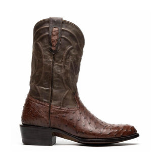 Marco Di Milano Savannah Men's Shoes Kango Tabacco Exotic Ostrich Skin Cowboy Boot (MDM1230)