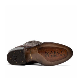 Marco Di Milano Savannah Men's Shoes Kango Tabacco Exotic Ostrich Skin Cowboy Boot (MDM1230)
