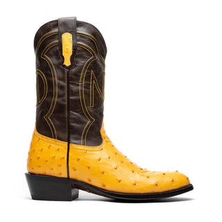 Marco Di Milano Savannah Men's Shoes Buttercup Exotic Ostrich Skin Cowboy Boot (MDM1226)