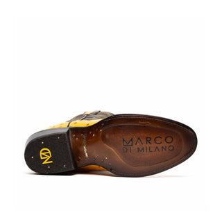 Marco Di Milano Savannah Men's Shoes Buttercup Exotic Ostrich Skin Cowboy Boot (MDM1226)