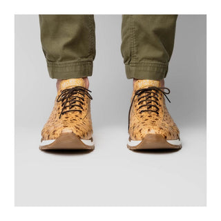 Marco Di Milano Scanno Men's Shoes Orix Cream Exotic Ostich Casual Sneakers (MDM1047)