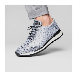 Marco Di Milano Scanno Men's Shoes Newspaper Exotic Ostrich Casual Sneakers (MDM1048)