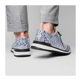 Marco Di Milano Scanno Men's Shoes Newspaper Exotic Ostrich Casual Sneakers (MDM1048)