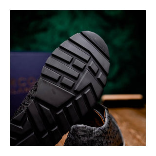 Marco Di Milano Scanno Men's Shoes Antique Gray Exotic Ostich Casual Sneakers (MDM1050)