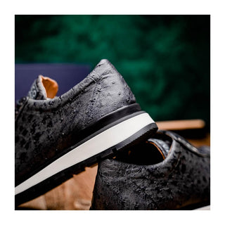 Marco Di Milano Scanno Men's Shoes Antique Gray Exotic Ostich Casual Sneakers (MDM1050)