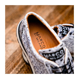 Marco Di Milano Scanno Men's Shoes Newspaper Exotic Ostrich Casual Sneakers (MDM1048)