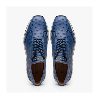 Marco Di Milano Scanno Men's Shoes Antique Navy Exotic Ostich Casual Sneakers (MDM1053)