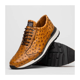 Marco Di Milano Scanno Men's Shoes Antique Paja Exotic Ostich Casual Sneakers (MDM1054)