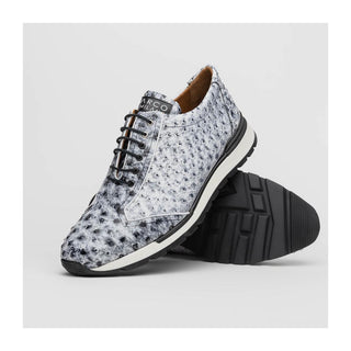 Marco Di Milano Scanno Men's Shoes Newspaper Exotic Ostrich Casual Sneakers (MDM1048)