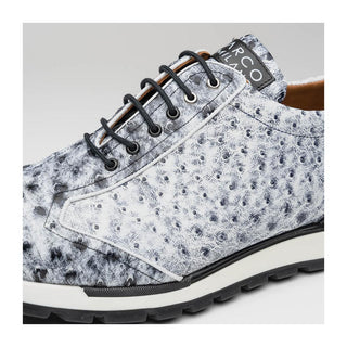 Marco Di Milano Scanno Men's Shoes Newspaper Exotic Ostrich Casual Sneakers (MDM1048)