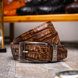 Marco Di Milano Silvio Men's Washed Brown Genuine Crocodile Belts (MDMB1053)