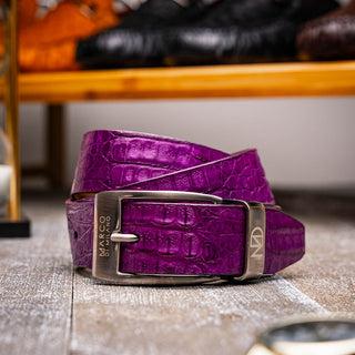 Marco Di Milano Silvio Men's Purple Genuine Crocodile Belts (MDMB1053)