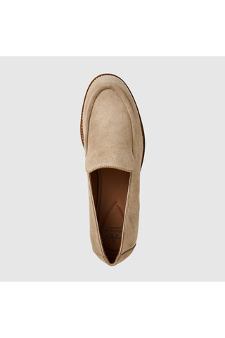 Aquatalia Sinita suede loafer in Stone - view 3