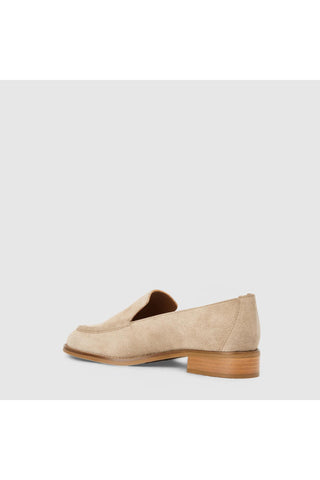 Aquatalia Sinita suede loafer in Stone - view 4