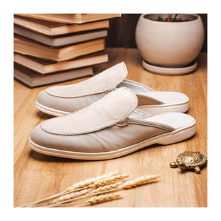 Zelli Italia Soro Men’s Shoes Gray Suede Goat-Skin Leather Sandal (ZEL1014)