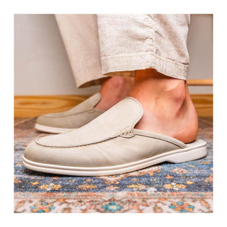 Zelli Italia Soro Men’s Shoes Gray Suede Goat-Skin Leather Sandal (ZEL1014)