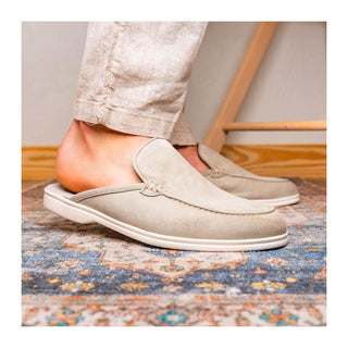 Zelli Italia Soro Men’s Shoes Gray Suede Goat-Skin Leather Sandal (ZEL1014)