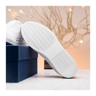 Zelli Italia Spettacolare Men's Shoes White Pebble Grain Calf-Skin Leather Slip-On Sneaker (ZEL1051)