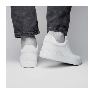 Zelli Italia Spettacolare Men's Shoes White Pebble Grain Calf-Skin Leather Slip-On Sneaker (ZEL1051)