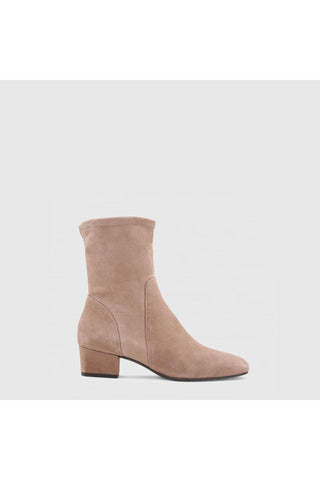 Aquatalia Stassi suede ankle boot in Champagne - front