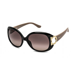 Salvatore Ferragamo SF668 Sunglasses Black/Taupe / Brown Gradient