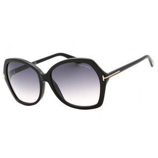 Tom Ford FT0328 Carola Sunglasses Shiny Black / Gradient Smoke