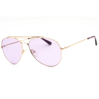 Tom Ford FT0497 Sunglasses Shiny Rose Gold / Violet mirror silver