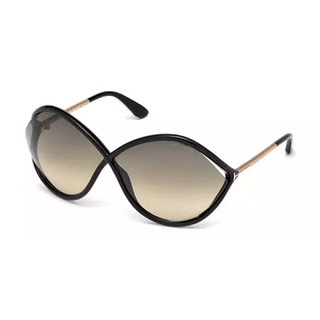 Tom Ford FT0528 Sunglasses Shiny Black  / Gradient Smoke