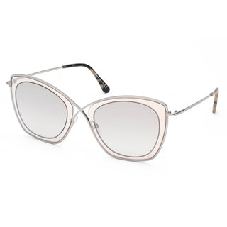 Tom Ford FT0605 Sunglasses Transparent light brown / Light brown mirrored