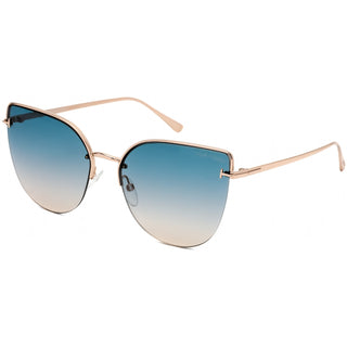 Tom Ford FT0652 Sunglasses Shiny Rose Gold / Gradient Turquoise