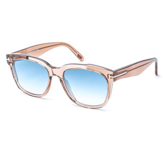Tom Ford FT0714 Sunglasses Shiny Light Brown / Mirrored Green