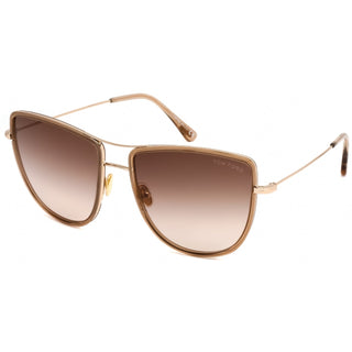 Tom Ford FT0759 Sunglasses Shiny Rose Gold / Gradient Brown