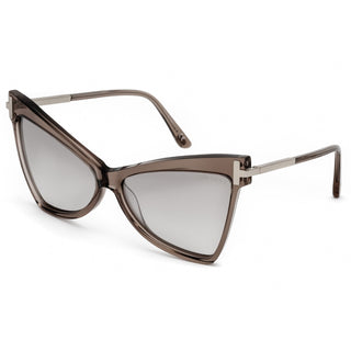 Tom Ford FT0767 Sunglasses Shiny Beige / Mirrored Brown
