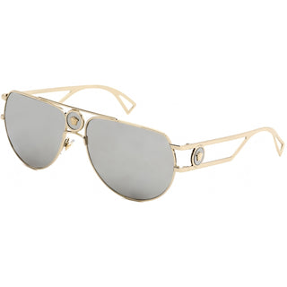 Versace VE2225 Sunglasses Pale Gold / Grey Silver Mirror