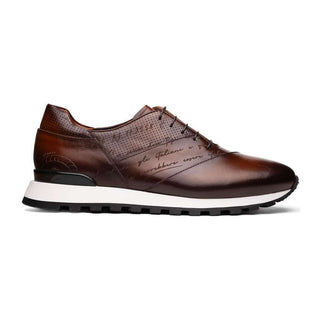 Zelli Italia Testo Men's Shoes Brown Calf-Skin Leather Sneaker (ZEL1048)