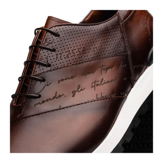 Zelli Italia Testo Men's Shoes Brown Calf-Skin Leather Sneaker (ZEL1048)